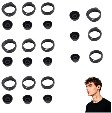 para Galaxy Buds Plus SM - r175 y Galaxy Buds 2019 SM - R170 Conjunto de Almohadillas para oídos de Silicona, 6 Pares de Fundas, con Gancho Antideslizante, Negro, Silicona Galaxy Buds