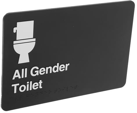 HAKIDZEL Cartello per Wc Braille Autoadesivo Segnaletica per Bagni Rispetto al Genere Realizzato in ABS per Uso Interno ed Esterno Adatto per Aziende e Spazi Pubblici