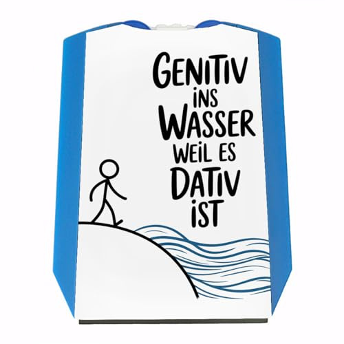 speecheese Genitiv ins Wasser, Weil es Dativ ist Parkscheibe Grammatik Witz lustiger Eiskratzer mit Spruch