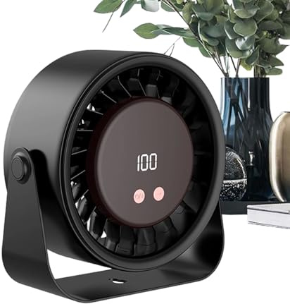 Ventilador de escritorio,Equipo de refrigeración de escritorio silencioso y recargable | Ventilador USB recargable,para Dormitorio, Estudio, Acampar, Senderismo, Playa, Picnic, Viajes, Autocaravana, V