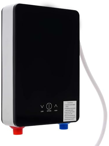 Scaldacqua istantaneo, scaldacqua elettrico istantaneo, scaldabagno a parete senza serbatoio, riscaldamento, elemento in acciaio inox, riscaldamento rapido 3s, LED, 30-55°C, IPX24, 0.2-0.6MPa, cucina