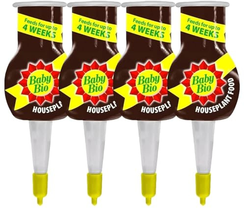 Baby Bio Houseplant Food Drip Feeders, Pack of 4, Each Feeds for up to 4 Weeks, 16 Weeks Total Feed