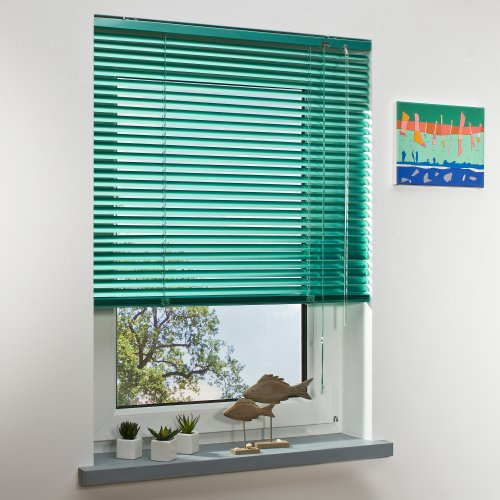 Alu-Jalousie, Größe: 110 x 220 cm, Mint | Aluminium, Wand-und Deckenmontage, Rollo