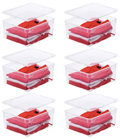 Rotho 6er-Set Aufbewahrungsbox 18l mit Deckel, Kunststoff