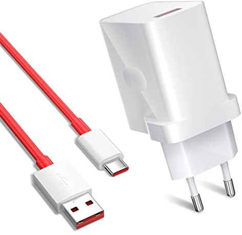 für OnePlus Dash Ladegerät,5V 6A 30W Ladegerät mit Dash Ladekabel 1M USB Typ C Schnellladekabel für OnePlus 13 13R 12 11 9Pro 10T Nord 2T Nord 4 N200 N20 8T 8Pro 7T Pro 7T 7Pro 7 6T 6 5T 5 3 3T N300