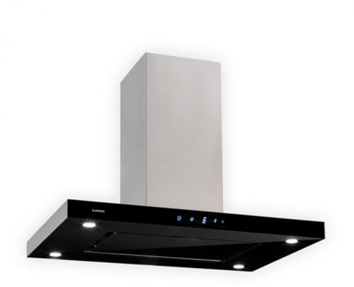 Klarstein Valeria Island Cooker Hood – 230W, up to 642 m³/h, 3 speed settings, LED lighting, touch control, glass, stainless steel, energy-efficient, PureAmbience Concept, silver