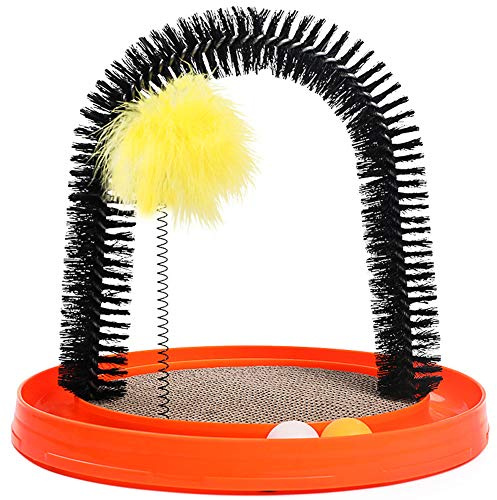 Hovome Suministros para mascotas Juguetes de arco de gato Cepillos de gato Arco de gato Masajeador Divertido Gato Juguetes Suministros para gatos Interactivos Gatito Gatito Juguetes