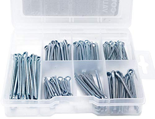 T.K. Excellent Cotter Pin Assortment,Zinc Plated Premium Quality Cotter Pins Kit,Holds Pins 106Pcs
