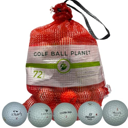 Golf Ball Planet 72 Ball Mesh Bag Hit Away Practice Used Golf Balls