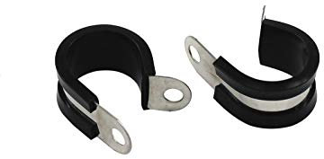 304 Edelstahl R-Type Kabel Gummi gepolsterte isolierte Klemme Schlauchschelle Rohrschelle Drahtschnur Leitungsclip Durchmesser 13 mm 20 Stück