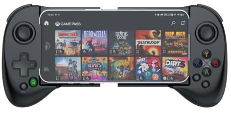 ShanWan Mando para Movil para Android/iOS, Gamepad Movil Bluetooth con Asignación de Botones para Xbox Cloud Steam Link GeForce Now MFi Arcade Games, Negro