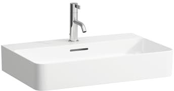 LAUFEN VAL Aufsatzwaschtisch, 1 Hahnloch, ohne Überlauf, US geschl. 650x420mm, H8162847161111, Farbe: Schwarz Matt