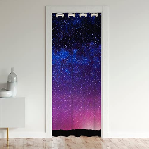Rosa Galaxie Türvorhang 86x203cm für Tür Privatsphäre Weltraum Schrank Vorhang für Innentür Raumteiler für Schlafzimmer Wohnzimmer 3D Gedruckt Space 30%-50% Zimmer Verdunkelung Schwarzout Vorhang