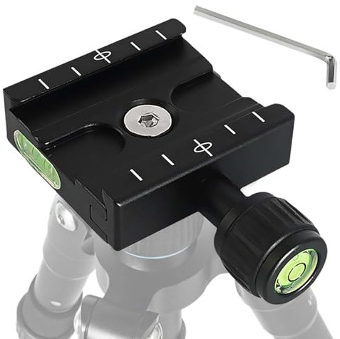 QR-50N Pince à dégagement rapide pour plaque de dégagement rapide 50 mm Compatible avec Arca Swiss, alliage d'aluminium QR-50 1/4 3/8 Pinces à changement rapide Adaptateur pour rotule de trépied