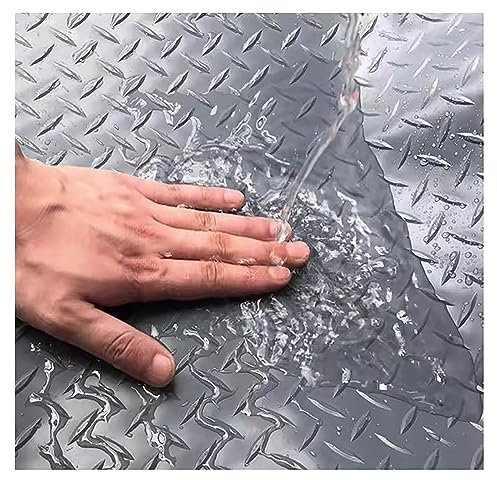 Gummimatte 1m 2m 3m 4m 5m Länge Rautenplattenmuster Garagengummi-Fußmatten, Rutschfeste LKW- und Auto-Bodenmatte for den Außenbereich/Innenraum, 3 mm dick, Umweltfreundliches Gummi(Gray,1.8m x 5m/5.9f
