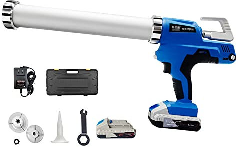 21V Battery Powered Caulk Gun Cordless Caulking Gun Adhesive Gun Soft/Hard Glue Glass Glue Gun 300-600ml Handheld Sealant Gun 1battery