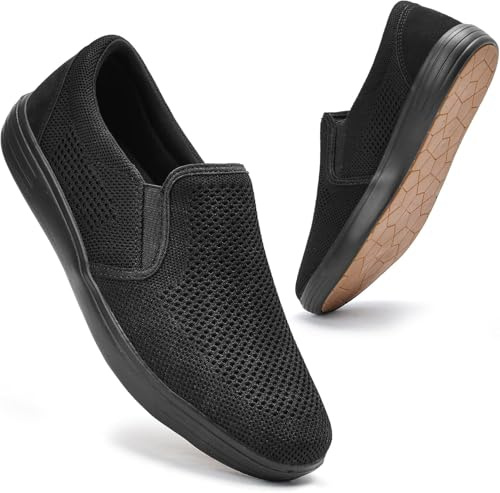 Puxowe Zapatillas deportivas para hombre, ligeras, sin cordones, zapatillas hombre transpirables, anchas, zapatos casuales para caminar y trotar, 44 EU