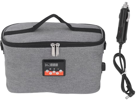Bolsa de Comida para Calefacción de Coche, Lonchera Eléctrica, Horno Portátil con Pantalla de Temperatura Ajustable de 30w, 8l,12v para Cocinar y Recalentar Alimentos en Coche
