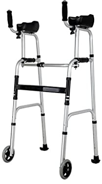 Andador De Pie Con 2 Ruedas, Andador Plegable De Aluminio Liviano Con Soporte Para Brazo, Andador Con Andador Con Capacidad Para Hasta 220 Libras Silla De Viaje Cómoda Silla De Ruedas