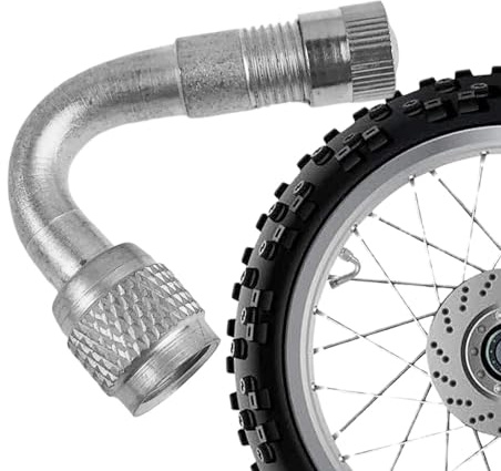 Whnbuij Estensione estesa per pneumatici – Strumento di estensione valvola per scooter, adattatore per aria per pneumatici auto, adattatore per pompa ad aria per moto con curva ad angolo retto,