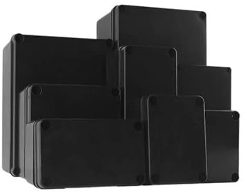 AIRUIXI Boîte de dérivation Coffret d'alimentation extérieur en Plastique ABS Coffret d'alimentation électrique Boîte de jonction antidéflagrante Industrielle Noir(80x130x70mm)