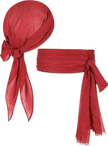 Piratenkostüm-Zubehör, Bandana, Piratentuch, Mittelalterliche Renaissance, Bandana, Piratengürtel, Piratenkostüm, Piraten-Kopfband, für Karneval, Halloween, Party, Cosplay