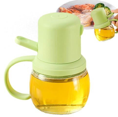 Honhoha Botella pulverizadora de aceite de cocina,Botella pulverizadora de aceite de oliva | Pulverizador de aceite para freidora | Pulverizadores de aceite recargables de 200 ml, pulverizador de