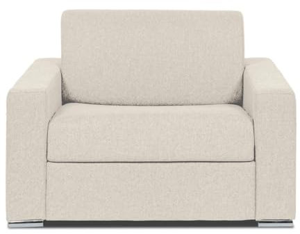 Vente-unique-Schlafsessel mit Matratze - Liegefläche 70 cm - Matratze 14 cm - Stoff - Beige - CALITO