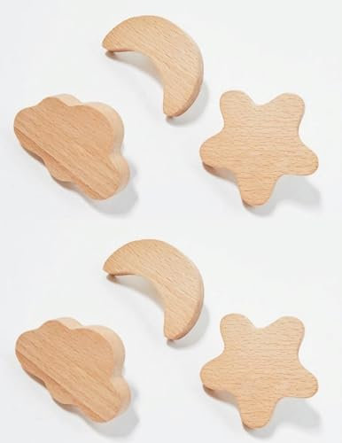 A Set of 6 Wooden Hooks for Hanging Clothes，Hats, Scarves, and Towels, Used for Walls,corridors, Living Rooms, bathrooms, and Interior Decoration,-Entrance Coat Hook -Wall Decoration Hook，
