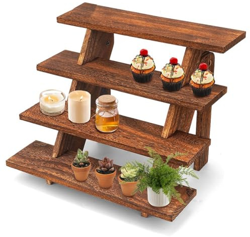 Haslbeck Espositore in Legno Supporti per Cupcake in Legno Attrezzi, Alzate Rustiche per Espositori Perfetti per Scaffali Artigianali Espositore da Tavolo