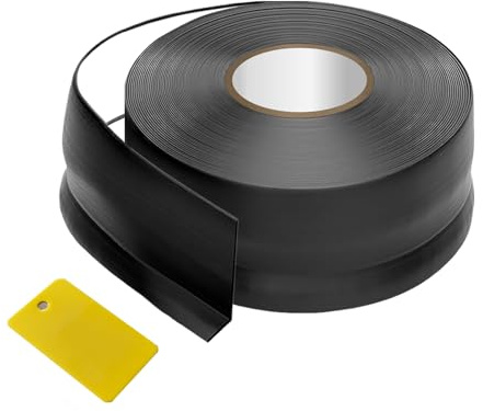 Jyvex Plinthe souple autocollante - 50 x 20 mm (7 m) - Bande de finition de cuisine - Noir - Plinthe autocollante - Pour cuisine et salle de bain - Profilé d'angle en plastique PVC - Bande de flexion