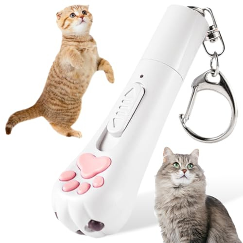 Tomedeks 3 in 1 giocattolo gatto giocattolo per gatti giocattoli per gatti giocattolo interattivo cane giocattoli interattivi per gatti e cani con moschettone (bianco)