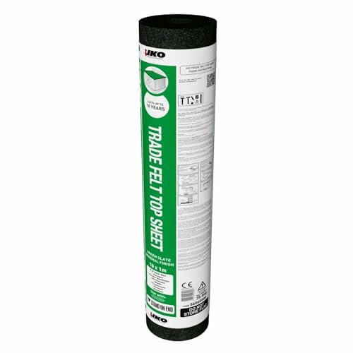 High Grade Top Sheet Green Shed Roof Felt for Capping or Single Layer Mineral 32.8 x 3.2 ft 10m x 1m with 13mm Galvanized Roofing Nails Pack of 50 Included., Long Lasting Heavy Duty 10 Year Life Span