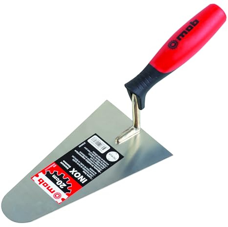 Mob - Truelle ronde inox manche bi-matière - Lame en acier traité de haute qualité, souple mais indéformable - Patte forgée - Longueur 20 cm -