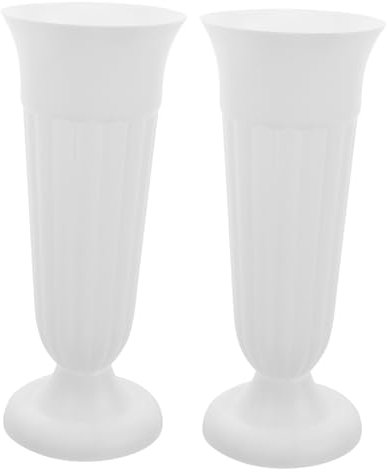 TOYANDONA 2 Pièces Vase Funéraire pour Cimetière Plastique Base Stable Décoration pour Fleurs Mémoriaux