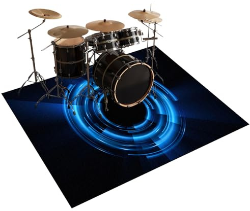 Qesjodfu 180 x 160 cm Schallschutz Teppich Professioneller Schlagzeugteppich Trommelteppich Schlagzeug Teppich Drum Teppich rutschfeste Trommel Teppiche Antivibrationsmatten für Musikinstrumente