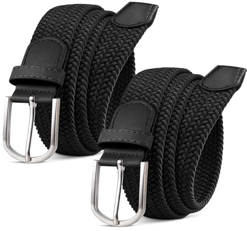 MATLAB 2 Stücke Stretchgürtel Flechtgürtel für Damen und Herren 33mm Breite
