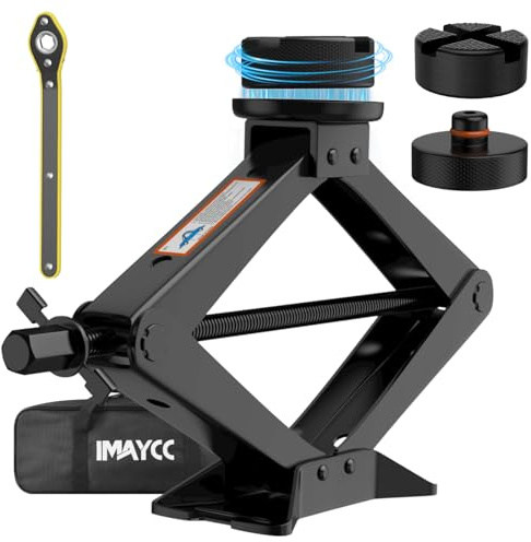 IMAYCC 3Ton Car Jack Kit Newly Upgraded, Scissor Jack for Car 6614 lbs Spare Tire Changing Kit,Portable Tire Jack Repair With Ratchet Wrench,3000KG CarLifting Jackfor Auto/SUV/MPV (BLACK)