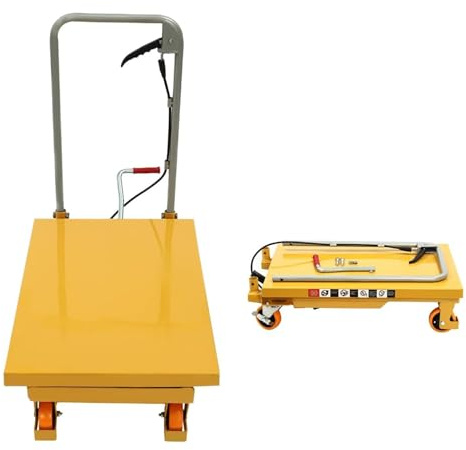 Tavolo Elevatore, Elevatore a Forbice, Carrello Idraulico, Carrello Elevatore Pieghevole, Piattaforma Elevatrice, per Movimentazione e Trasporto di Materiali,150kg