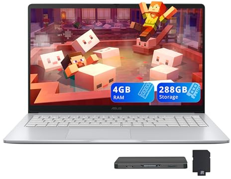 ASUS Chromebook CX15 Computer portatile FHD da 15,6 pollici, Intel Celeron N4500, 4 GB di RAM, 288 GB di memoria (128 GB eMMC + set docking station da 160 GB), grafica Intel UHD, tastierino numerico