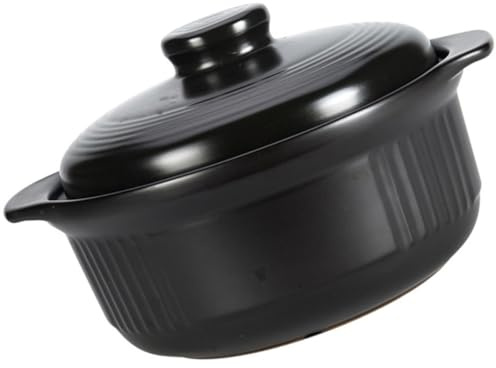 ZUNOXAZ Casseruola in Ceramica da 1115ml Manici Laterali e Coperchio Ventilato, Pentola per Stufati e Zuppe Casalinghe, Piccola Pentola per Cucina Domestica e Ristoranti