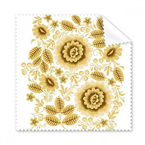 Gelb Golden Klassisch Floral Muster Blumen Brille Reinigungstuch Reinigungstuch Geschenk Handy-Display von 5 x