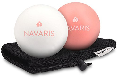 Navaris Massageball 2er Set Faszien Massage - Selbstmassage Faszienball Lacrosse Ball Trigger Point - Fuß Roller Triggerpunkte