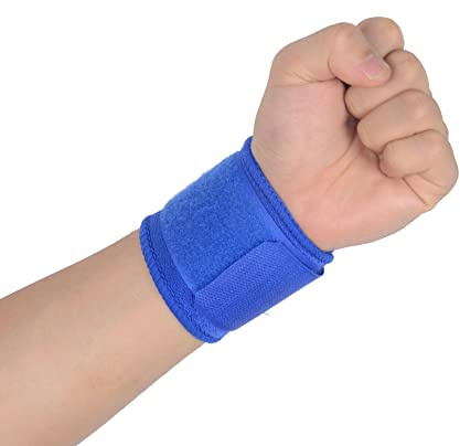 Polsiera Elastica Supporto per Polso, Polso Fascia Traspirante con Cintura Elastica Allungata e Doppie Chiusura a Strappo, Ideale per Sport, Palestra, Lavoro, sx e dx, 2 pezzi (blu)