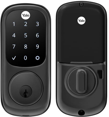 Yale Assure Lock Deadbolt, Black Suede Digital Touchscreen Non-Connected Keypad with Backup Key for Front or Back Entry Door, YRD226-NR-BSP