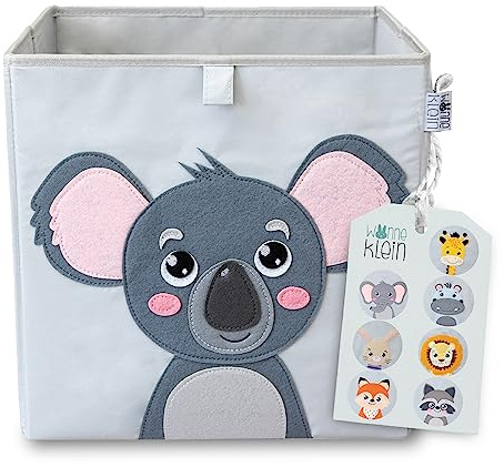wonneklein Aufbewahrungsbox Kinder - 33x33x33 cm - Faltbare Spielzeugkiste mit Tiermotiv - Ordnungsbox für Kallax Regal - Kinderzimmer Aufbewahrung - Koko Koala