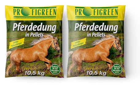 Pferdedung in Pellets 21 kg (2 x 10,5 kg) Mist Pferdemist Universal Dünger Rosen