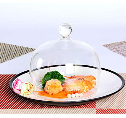 GaoYunQin Pistola affumicare Fumo Campana di Vetro Trasparente con Maniglia Superiore, Cupola a Cloche per Infusore di Fumo Smoker Gun per Piatti Ciotole e Bicchieri 16 Cm