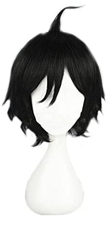 Anime Haikyuu!! Karasuno Tadashi Yamaguchi Black Short Fake Hair High School Volleyball Club Halloween Party Costume Cosplay Wig
