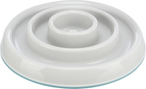 TRIXIE Slow Feeding Anti Sling-skål, plast/TPR, 0,45 l/Ø 23 cm, grå – 25029